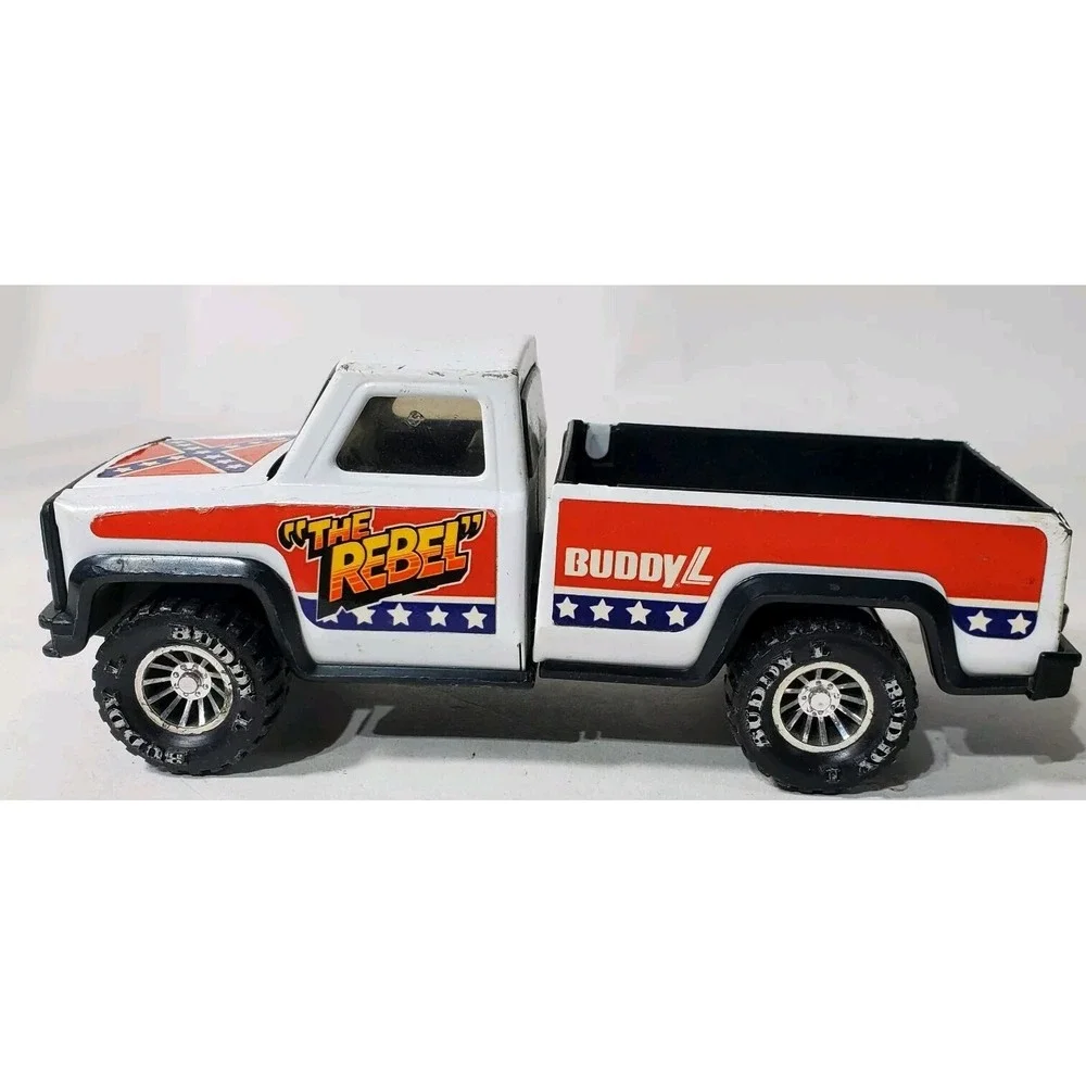 Buddy L Pickup Truck Kids OS White Good Vintage Rebel Pressed Steel Die Cast